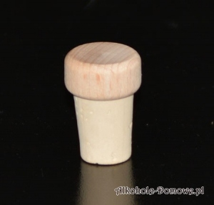 Korek grzybek 15 mm z drewnianą główką