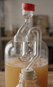 Rurka fermentacyjna plastikowa z zatyczką / kapturkiem / ochrona przeciw owocówkom