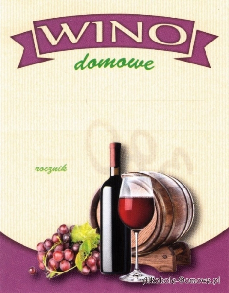 Etykieta na wino domowe czerwone (nr 380)