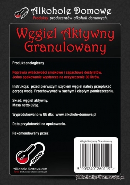 AD Węgiel Aktywny Granulowany KOKOSOWY 1,7 litra